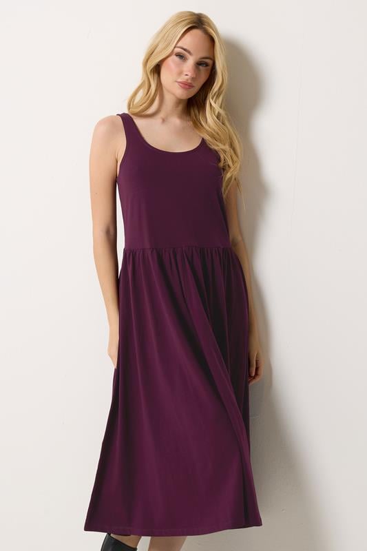  M&Co vestido midi sin mangas morado tipo baya