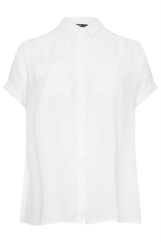 YOURS Curve Plus Size White Utility Short Sleeve Shirt | Yours Clothing  6