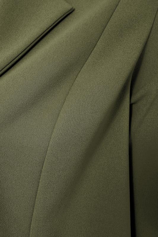 LIMITED COLLECTION Curve Khaki Green Longline Blazer 5