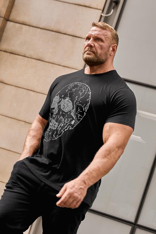 BadRhino Big & Tall Black Constellation Skull Print T-Shirt | BadRhino 1