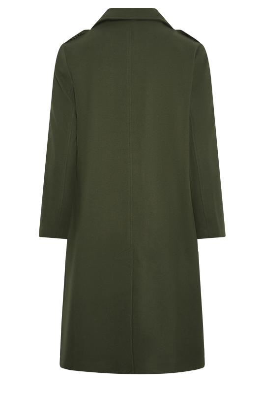 YOURS Plus Size Khaki Green Longline Military Coat | Yours Clothing 8