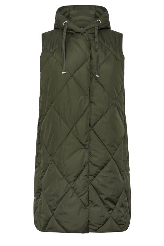 YOURS Plus Size Khaki Green Quilted Gilet | Yours Clothing 6