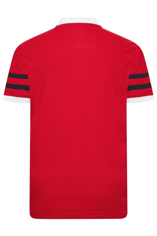BadRhino Big & Tall Red Colour Block Logo Polo Shirt | BadRhino 4
