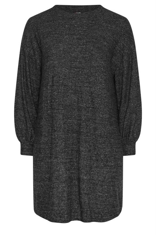 YOURS Plus Size Dark Grey Soft Touch Midi Dress | Yours Clothing 5