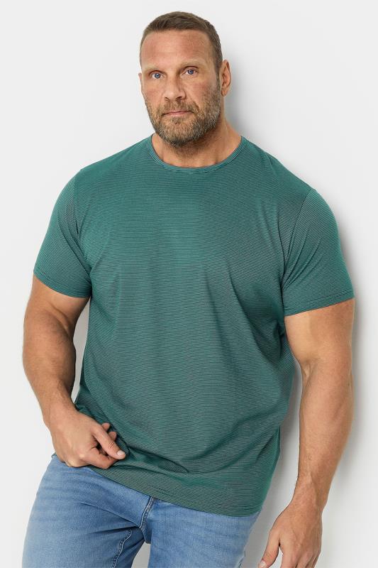 BadRhino Big & Tall Green Stripe T-Shirt 2