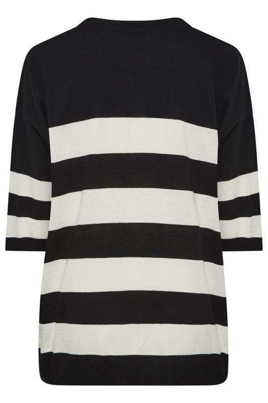 YOURS Plus Size Curve Black Stripe Knitted Jumper | Yours Clothing  7