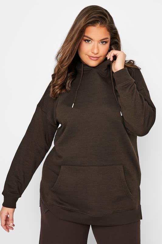  Grande Taille YOURS Curve Chocolate Brown Hoodie
