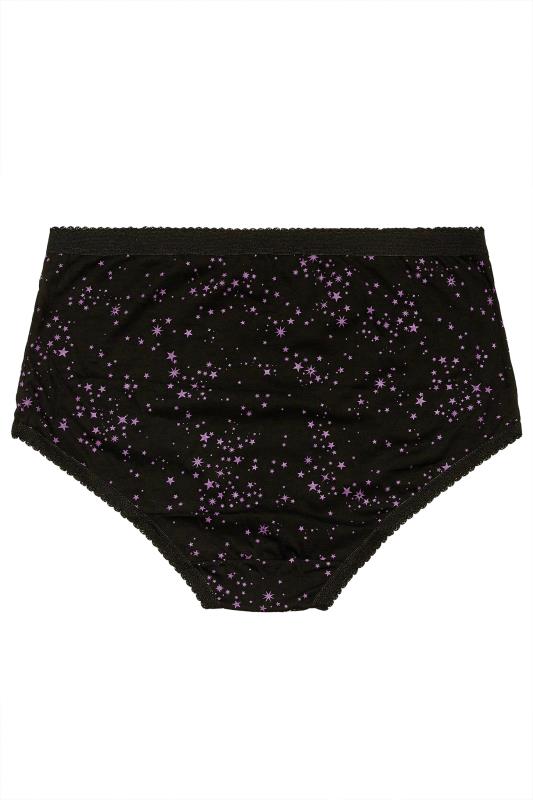 5 PACK Plus Size Purple Star Print High Waisted Full Briefs | Yours Clothing 7