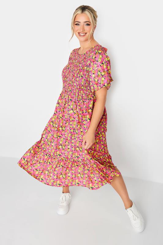  LIMITED COLLECTION Curve Pink Ditsy Print Midaxi Dress