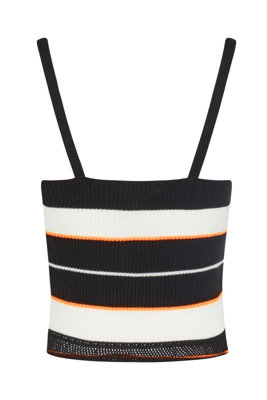 Petite Black Stripe Print Knitted Cami Top | PixieGirl  7