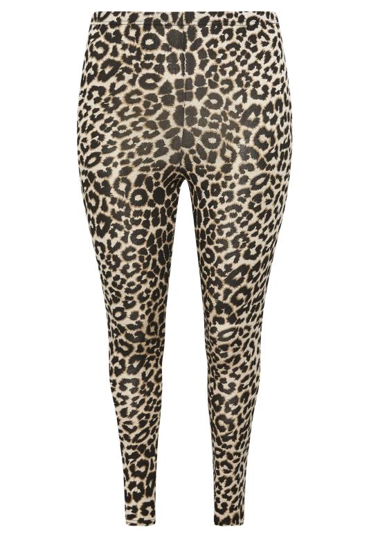 YOURS Plus Size Brown Leopard Print Leggings | Yours Clothing 5