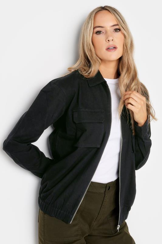  Grande Taille LTS Tall Black Bomber Collared Jacket
