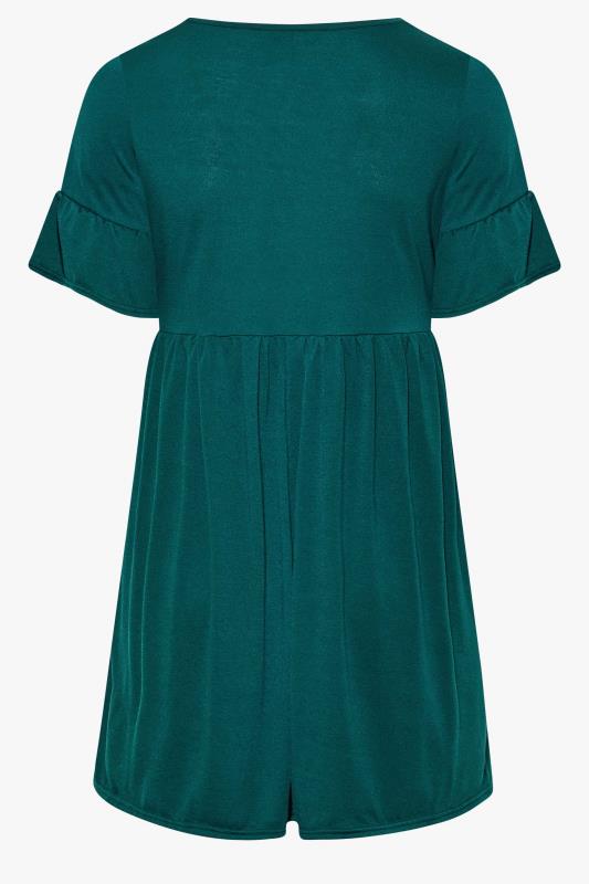 Curve Short Sleeve Tunic Emerald Green Dress | Yours Clothing 7