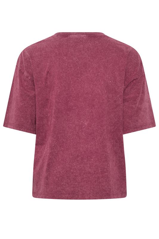 LIMITED COLLECTION Plus Size Red Acid Wash Seam Detail Top | Yours Clothing 6