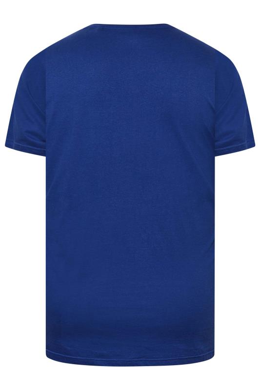 BadRhino Big & Tall Blue Colour Block Stripe T-Shirt 4