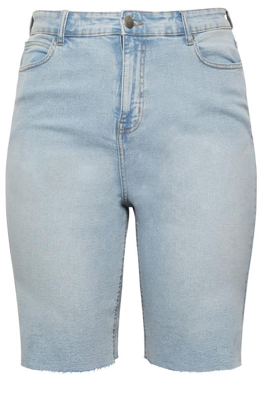 YOURS Curve Plus Size Light Blue Dad Shorts | Yours Clothing  4