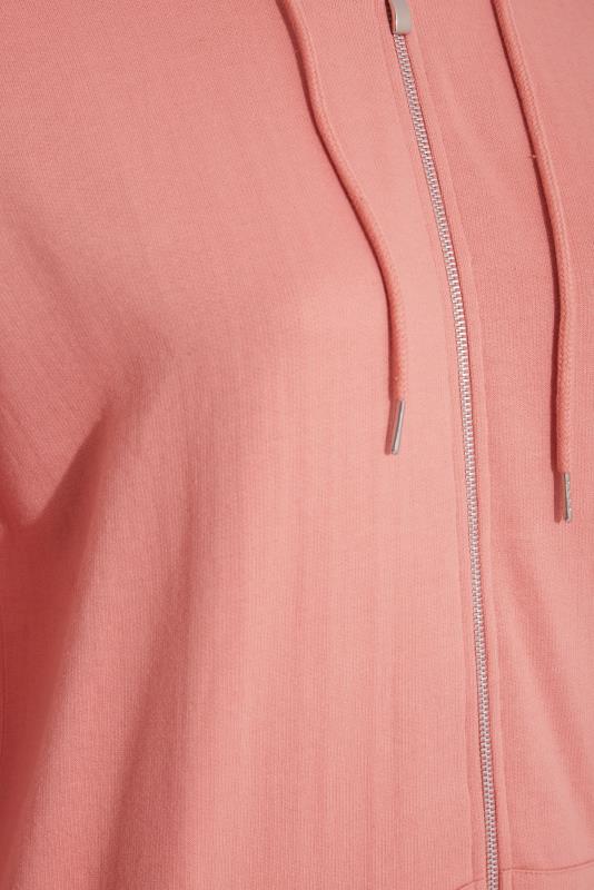 Plus Size Pink Basic Zip Through Hoodie | Yours Clothing  5