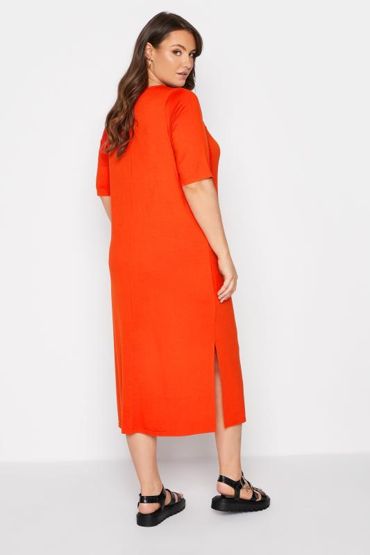 Plus Size Orange Cut Out T-Shirt Dress | Yours Clothing 4