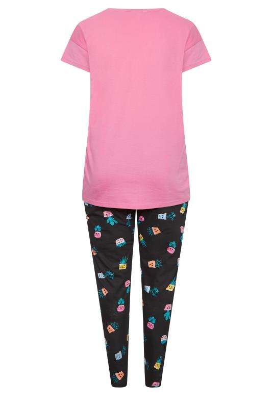 YOURS Plus Size Pink 'You Grow Girl' Tapered Pyjama Set | Yours Clothing 6