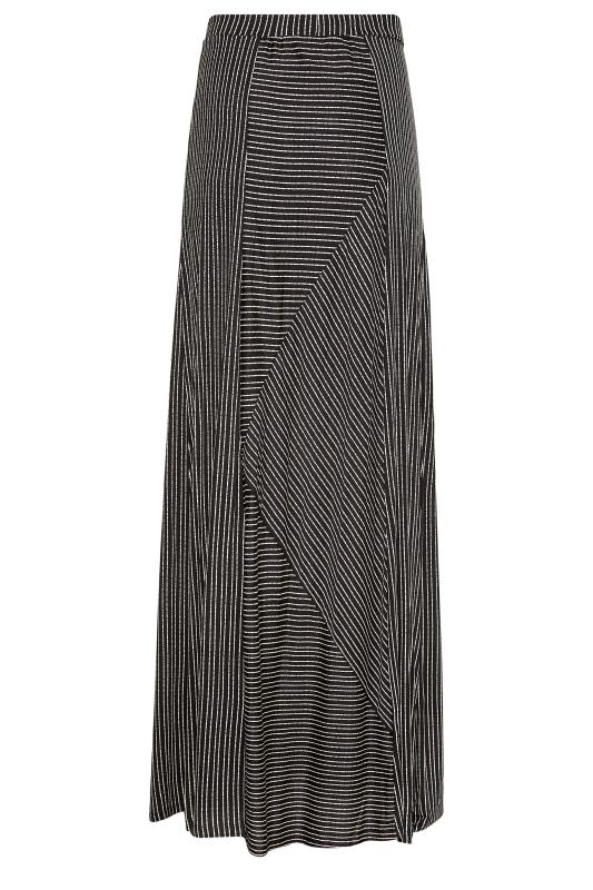 LTS Tall Black Asymmetric Stripe Maxi Skirt 4