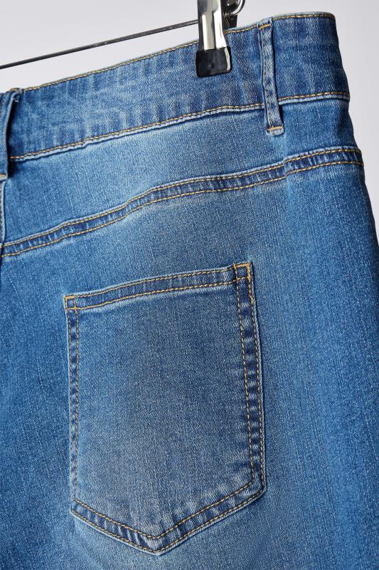 EVANS Plus Size Blue Mid Wash Straight Leg Jeans  8