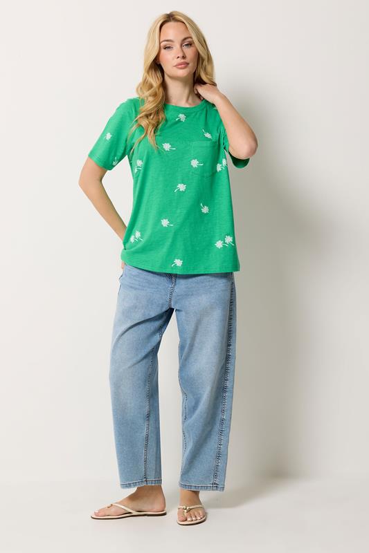 M&Co Green Dandelion Print Cotton T-Shirt | M&Co 1