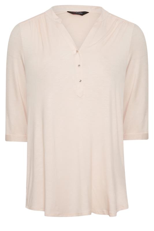 YOURS Plus Size Light Pink Half Placket Blouse | Yours Clothing  6