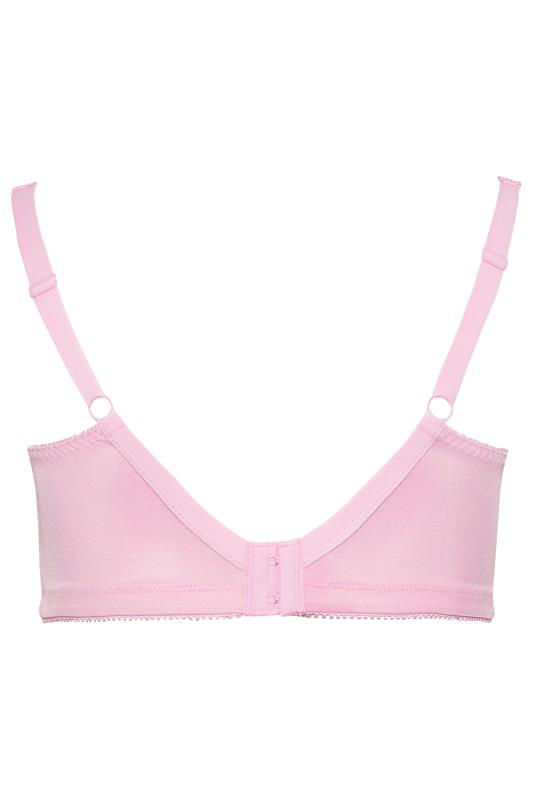 Plus Size Light Pink Hi Shine Lace Non-Padded Non-Wired Full Cup Bra | Yours Clothing 4
