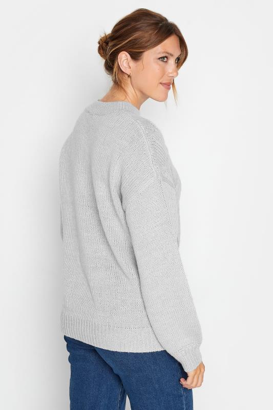 LTS Tall Grey Chunky Cable Knit Jumper | Long Tall Sally 3