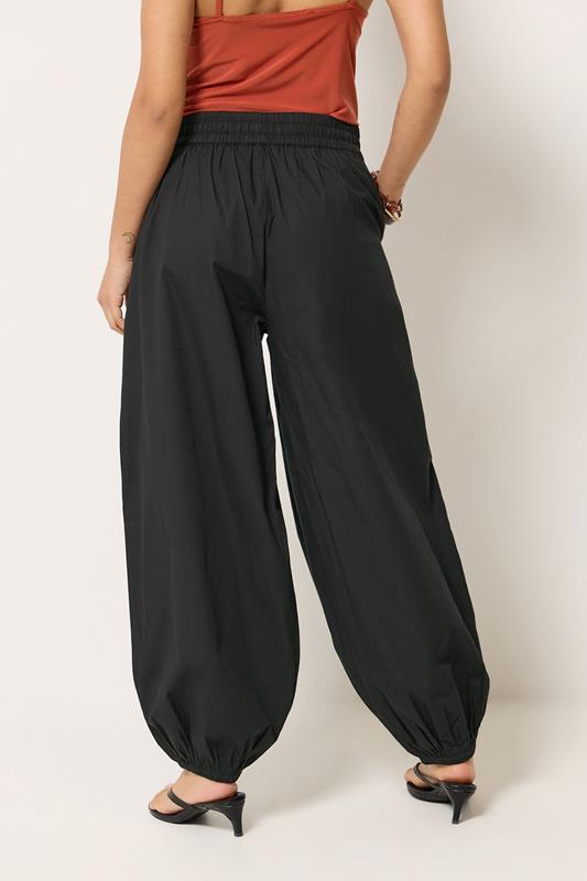 PixieGirl Petite Women's Black Cotton Cuffed Balloon Trousers | PixieGirl 2