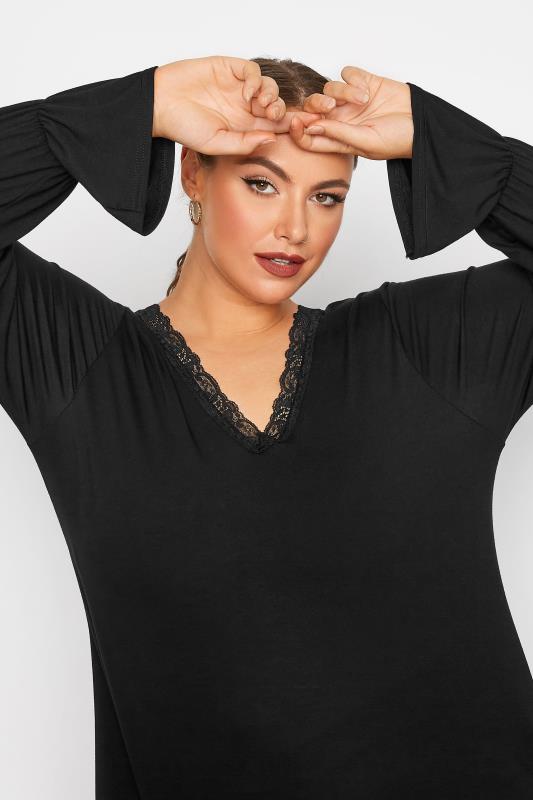 LIMITED COLLECTION Curve Black Lace Detail Top 4