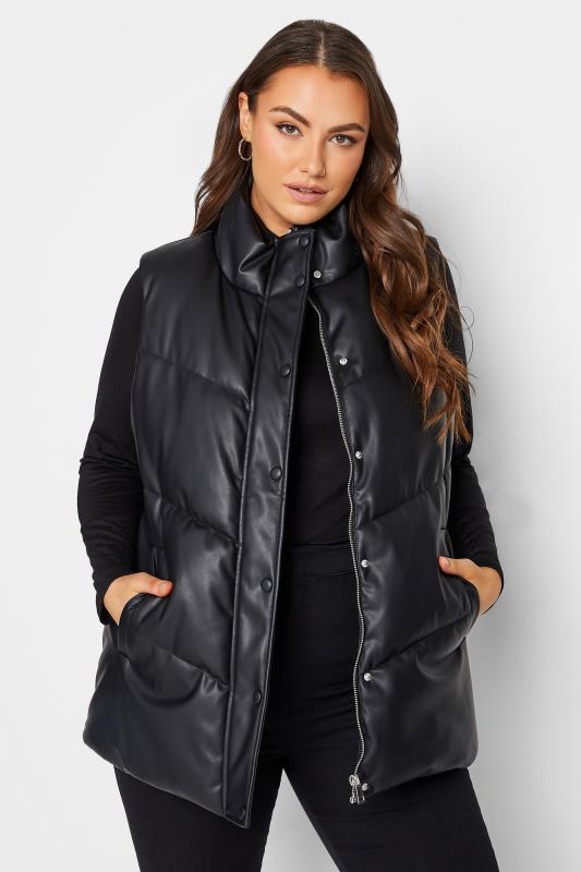  Grande Taille YOURS Curve Black Faux Leather Gilet