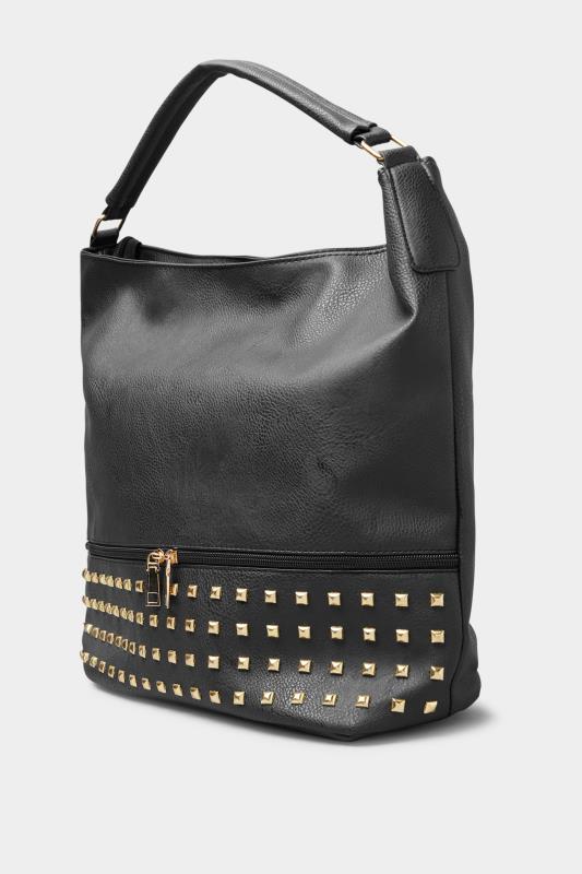 Black Stud Detail Shoulder Bag 2