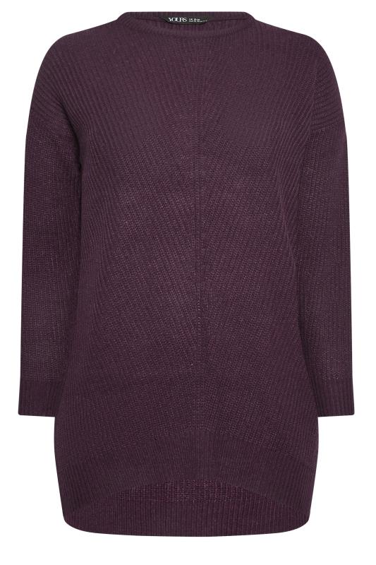 YOURS Curve Plus Size Purple Essential Knitted Jumper | Yours Clothing  6
