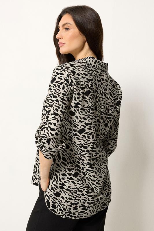 M&Co White & Black Abstract Tab Sleeve Shirt  2