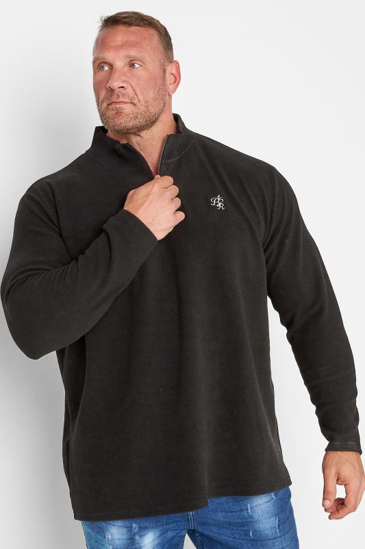 Men's  BadRhino Big & Tall Black BR15 Quarter Zip Fleece Sweatshirt