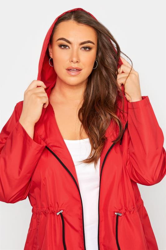 Plus Size Red Pocket Parka | Yours Clothing 4