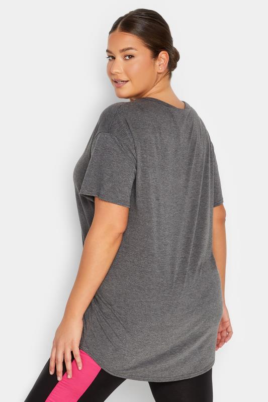 YOURS ACTIVE Plus Size Charcoal Grey 'Do Your Thing' Slogan Top | Yours Clothing 4