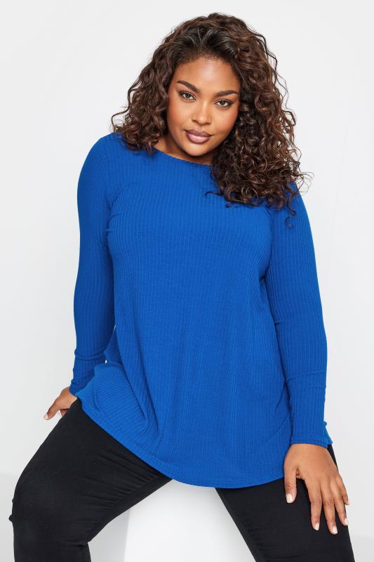 Move Theology, Tops, Move Theology Activewear Long Sleeve Ribbed Top  Cobalt Blue Large