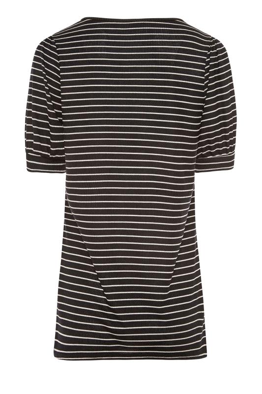 Black Puff Sleeve Stripe T-Shirt_BK.jpg