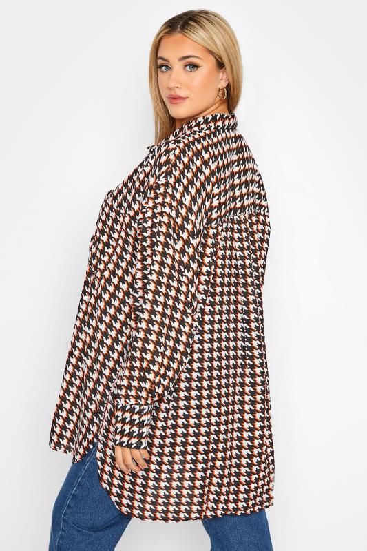 LIMITED COLLECTION Curve Black Dogtooth Check Oversized Shirt_C.jpg