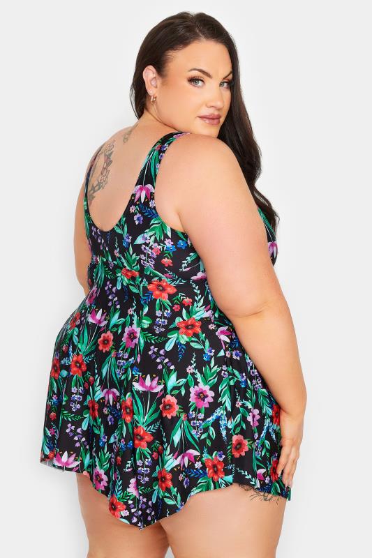 YOURS Plus Size Black Floral Print Tankini Top  | Yours Clothing 4
