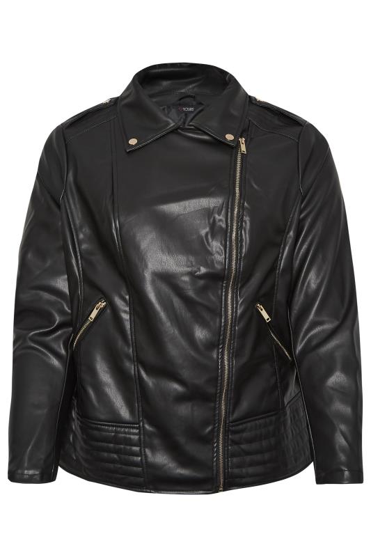 YOURS Plus Size Faux Leather Biker Jacket | Yours Clothing 7