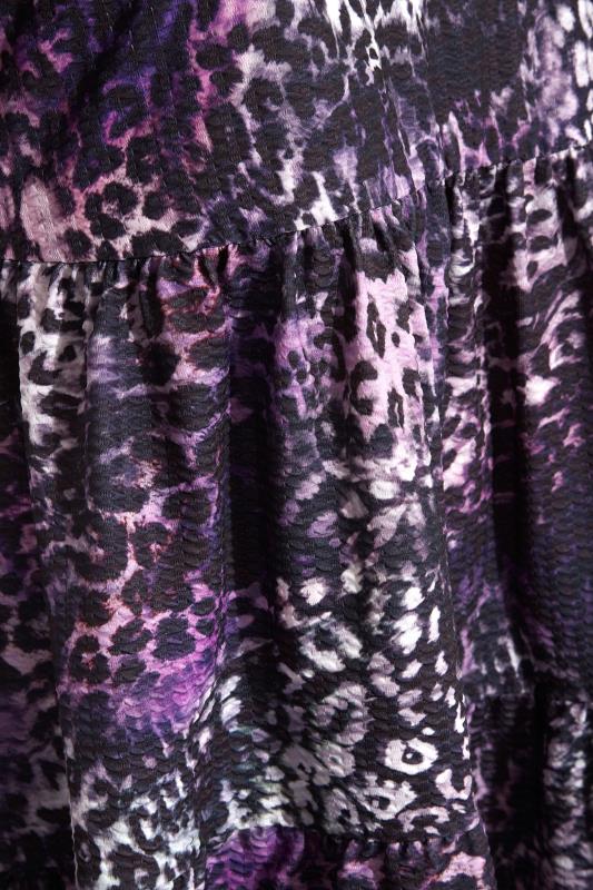 LIMITED COLLECTION Curve Purple Animal Print Tiered Tunic Top 5
