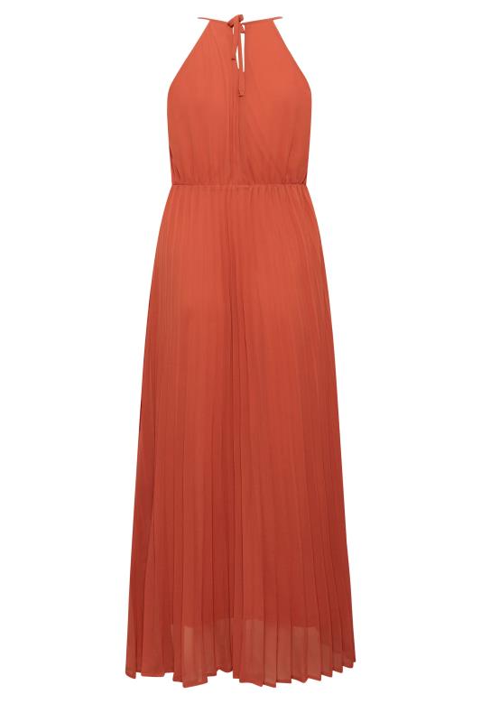 YOURS LONDON Plus Size Orange Pleated Maxi Dress | Yours Clothing 7