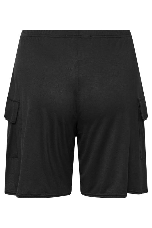 YOURS Plus Size Black Cargo Pocket Shorts | Yours Clothing 5