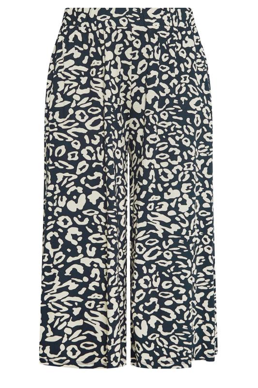 YOURS Plus Size Blue & Natural Abstract Print Midaxi Culottes | Yours Clothing 6