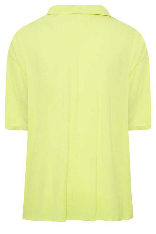YOURS Plus Size Lime Green Crinkle Shirt | Yours Clothing 7