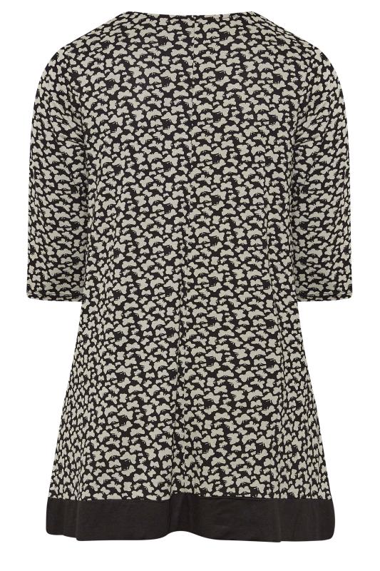Plus Size Black Butterfly Print Tunic Top | Yours Clothing 7