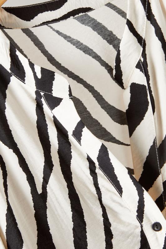 EVANS Plus Size Black & White Zebra Markings Midi Shirt Dress | Evans  8